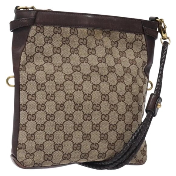 GUCCI GG Canvas Shoulder Bag Beige Gold 109106 - Picture 1 of 16